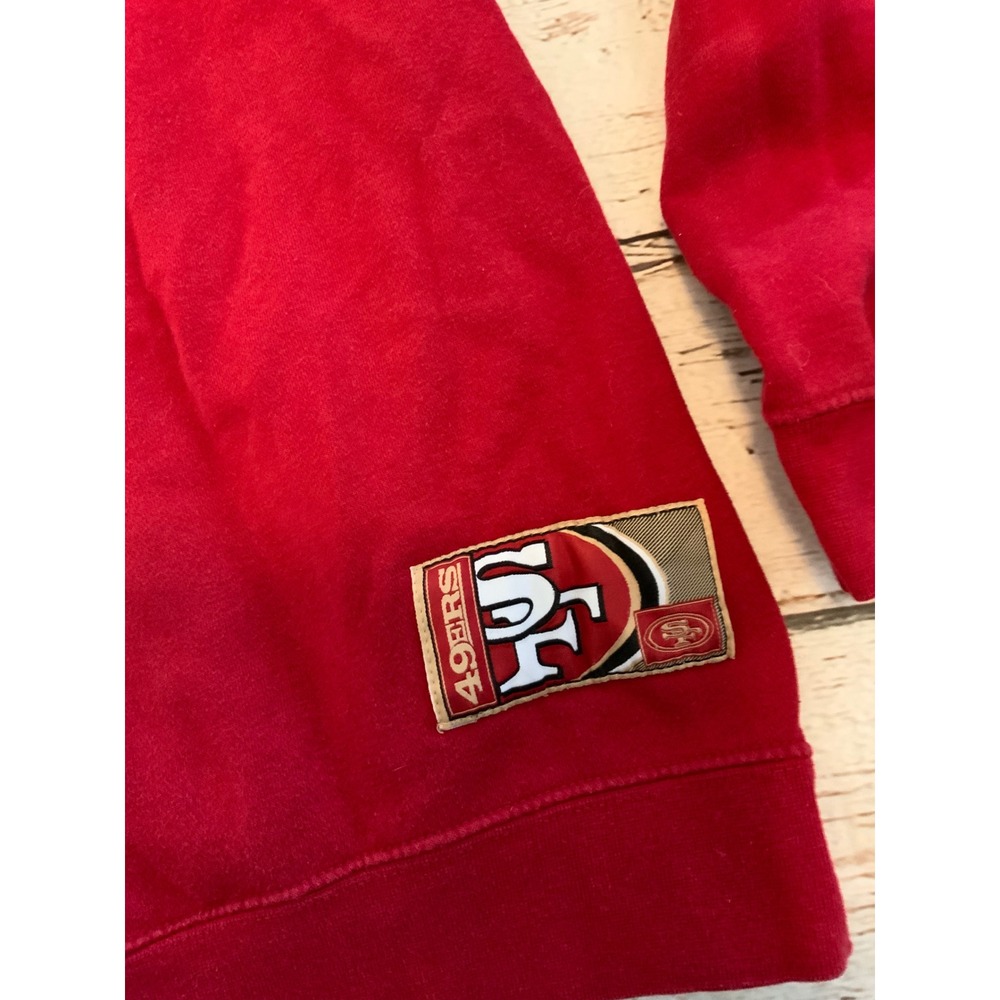 Majestic San Francisco 49ers Crewneck Sweatshirt Red Mens Large SF Logo Pullover - Picture 2 of 3